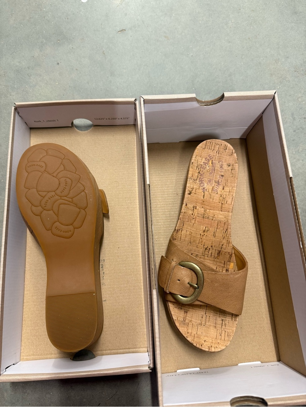 Kork-Ease Tan Leather Platform Slide Mules - Picture 2 of 6